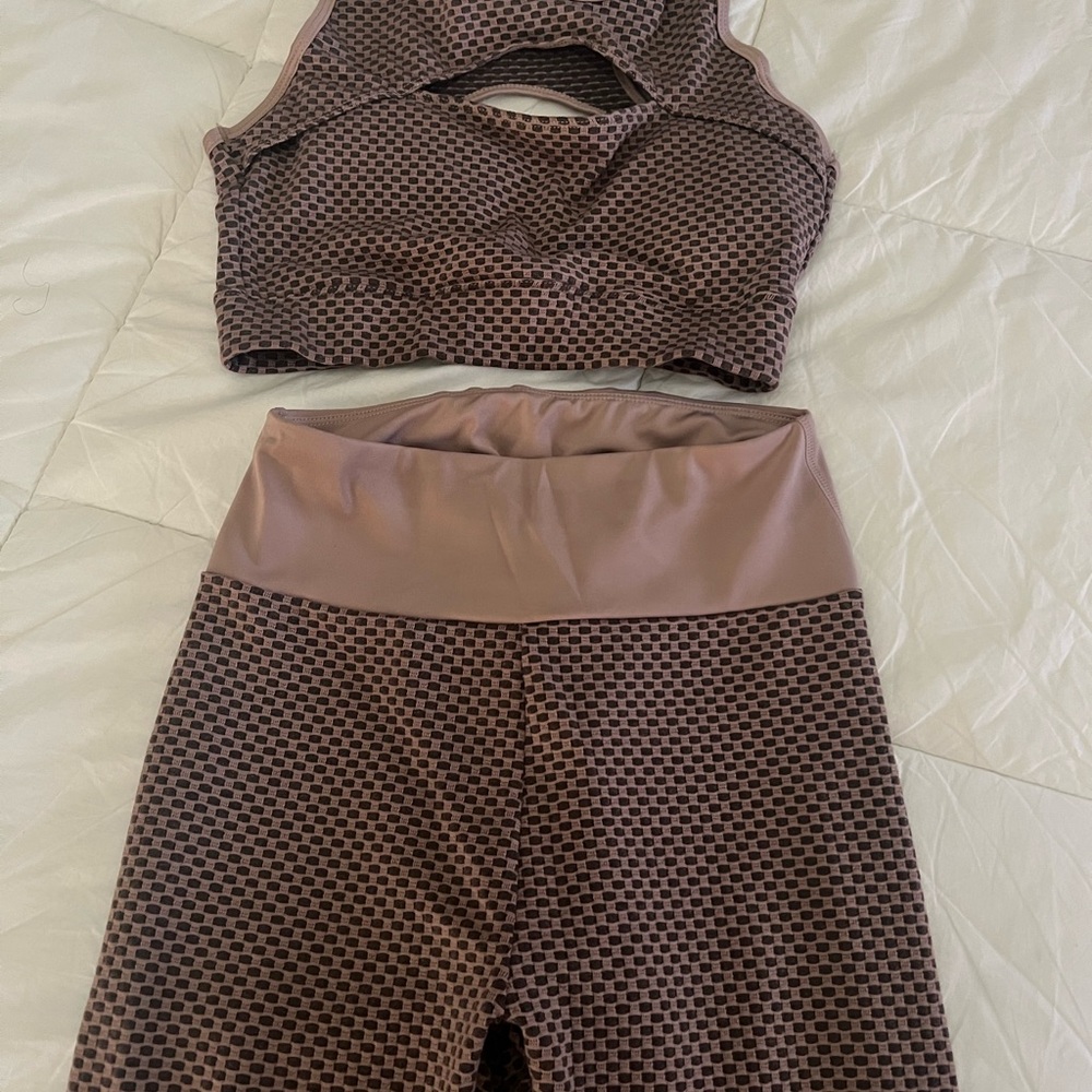 Active Basic Brown Leggings Set